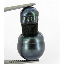 14.41ct South Sea Saltwater Baroque Pearl Iridescent Black/Purple RARE 21mm (JEW-1872)