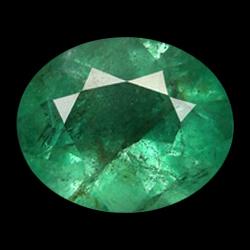 0.99ct Natural Mint Green Zambian Emerald Oval Facet (GEM-25827)
