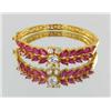 90ctw Lab Diamond/Ruby 22k Gold Vermeil Bracelet (JEW-2069)