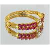 Image 2 : 90ctw Lab Diamond/Ruby 22k Gold Vermeil Bracelet (JEW-2069)