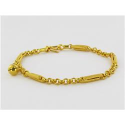 22k Gold Vermeil Bracelet 7" (JEW-1983)