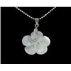 18k WG Plated Mother of Pearl Plumeria Necklace (JEW-1966)