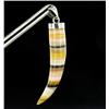 Sterling Agate Bead Horn Pendant (JEW-2014)