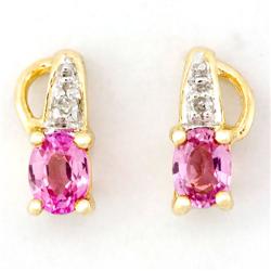 0.46Ct Pink Sapphire & Diamond 9K Gold Earrings (JEW-9145X)
