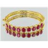 Image 1 : 65ctw Lab Diamond/Ruby 22k Gold Vermeil Bracelet (JEW-2082)