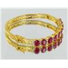 Image 2 : 65ctw Lab Diamond/Ruby 22k Gold Vermeil Bracelet (JEW-2082)