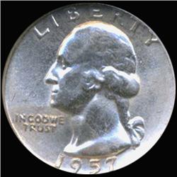 1957 Washington 25c Silver Quarter Coin Graded GEM (COI-6833)
