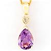 1.71Ct Natural Amethyst & Diamond 9K Gold Pendant (JEW-9179X)