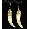 Sterling Agate Bead Horn Earrings (JEW-2012)