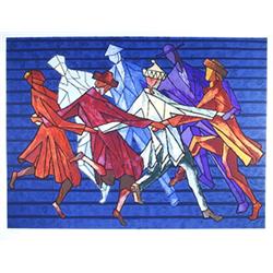 Chaim Goldberg, The Horah Dance, Lithograph
