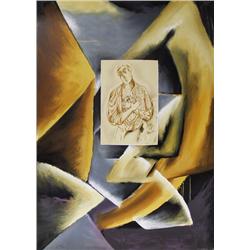 Sandro Chia, Abstract with Portrait, Lithograph 