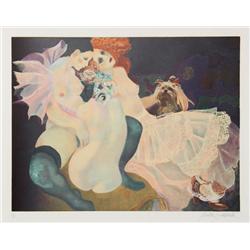 Emilia Castaneda, Three Women, Lithograph 