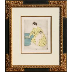 Mary Cassatt, The Bath, Soft Ground Etching and Aquatint 