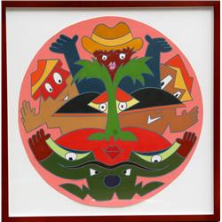 Jean Sariano, Totem, Gouache Painting