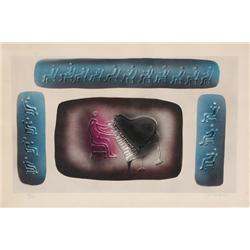 Jean-Claude Farhi, Piano Player, Lithograph