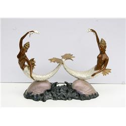 Erte, Sirens, Bronze Sculpture with Patina