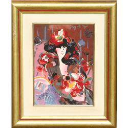 Peter Max, Brown Lady, Ceramic Plaque