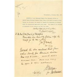 A John Wanamaker Autograph Note Signed