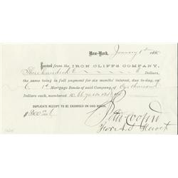 Peter Cooper Signs A Bond Receipt