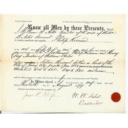 William Waldorf Astor Signed Proxy Document