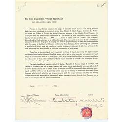 Harry Payne Whitney Signs A Banking Document