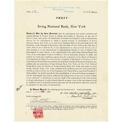 Pierre S. Dupont Signs An Irving National Bank Proxy Document