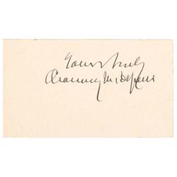 Chauncey Depew Signed Card