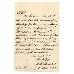 William Meredith Writes To J. Edgar Thomson