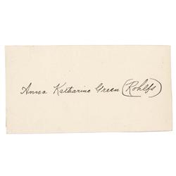 ANNA KATHERINE GREEN