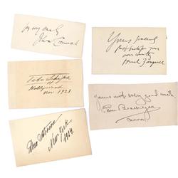 LOT OF 5 MUSIC FIGURES’ AUTOGRAPHS