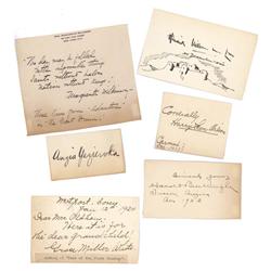 LOT OF 6 LITERARY FIGURES’ AUTOGRAPHS