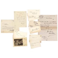 LOT OF 10LITERARY FIGURES’ AUTOGRAPHS