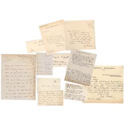 LOT OF 10 LITERARY FIGURES’ AUTOGRAPHS