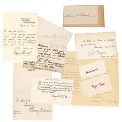 LOT OF 10 LITERARY FIGURES’ AUTOGRAPHS