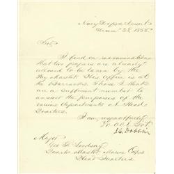 Navy Secretary James C. Dobbin Signs A Document