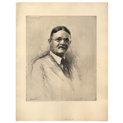 Copper Plate Engraving Proof Of Roscoe Pound Signed By Pound And The Engraver Franklin Wood