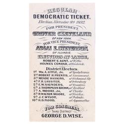 1892 Regular Democratic Ticket