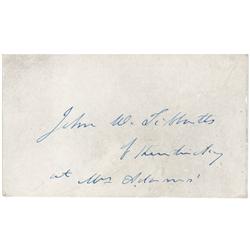 Kentucky Politician John W. Tibbatts’ Calling Card
