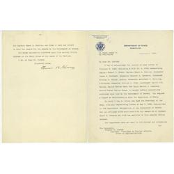 Secretary Of State Kellogg Tls Regarding Greek Military Decorations