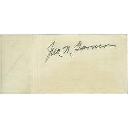 Vice President John Nance Garner Signs The Back Of A House Of Representatives Card