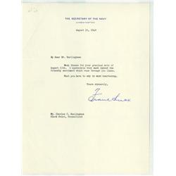 FDR'S NAVY SECRETARY SIGNS A LETTER