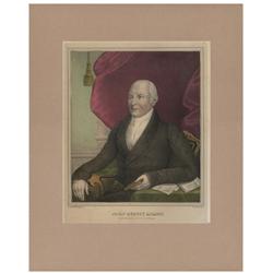 Kellog Hand Colored Print Of John Quincy Adams