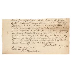 An Early Manuscript Legal Brief Fragment Signed At The Conclusion By Lincoln While Working On A Loca