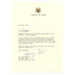 Gerald Ford Thanks A Supporter Of The Found Foundation.