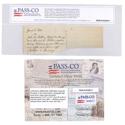 Pass-co Certified Abraham Lincoln Autograph Fragment