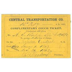 Pass Signed By Railroad Car Pioneer Theodore Woodruf