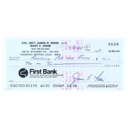 Moonwalker Jim Irwin Signed Check