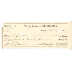 Astronomer Nathaniel Bowditch Signs A Check