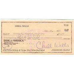 Chill Wills Signs A Check
