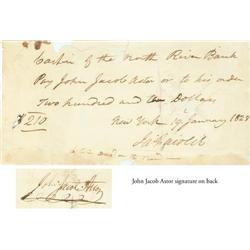 John Jacob Astor Endorses A Check